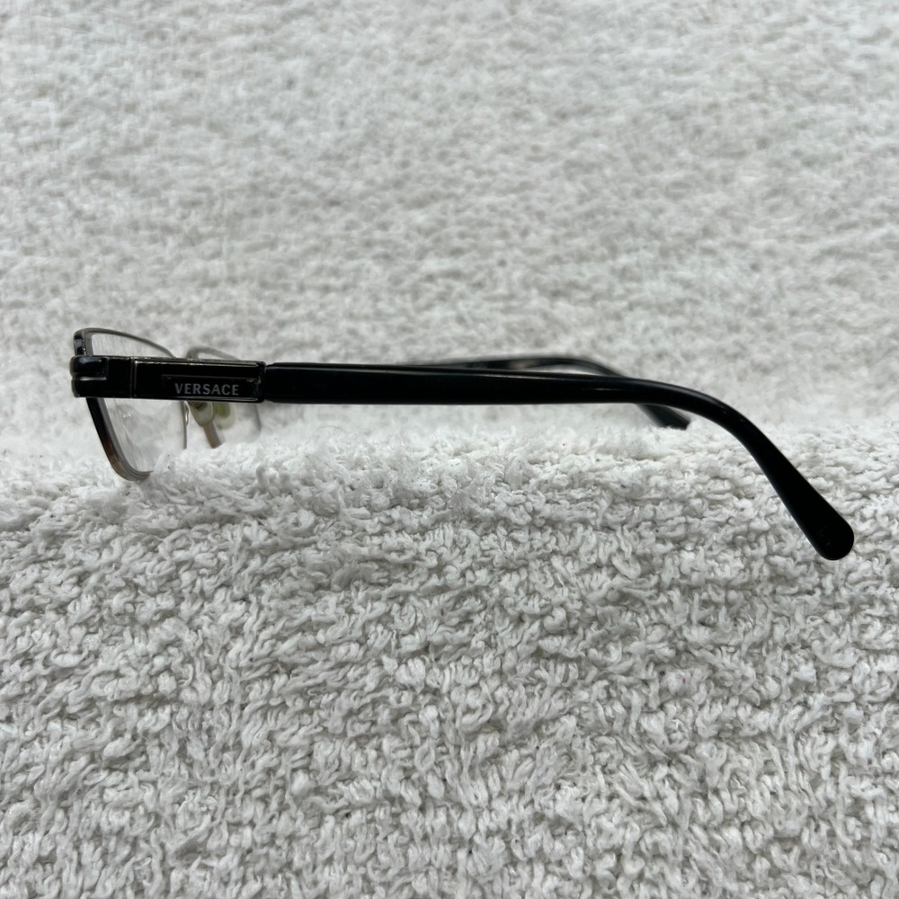 Versace 1137 Black Silver Rectangle Eyeglasses Fr… - image 7